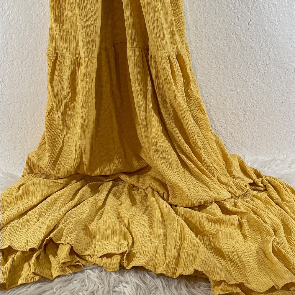 SUNNOW Women's Summer Maxi Dress Flowy Loose Fit V-Neck Tiered Yellow Size M NEW - Picture 5 of 14